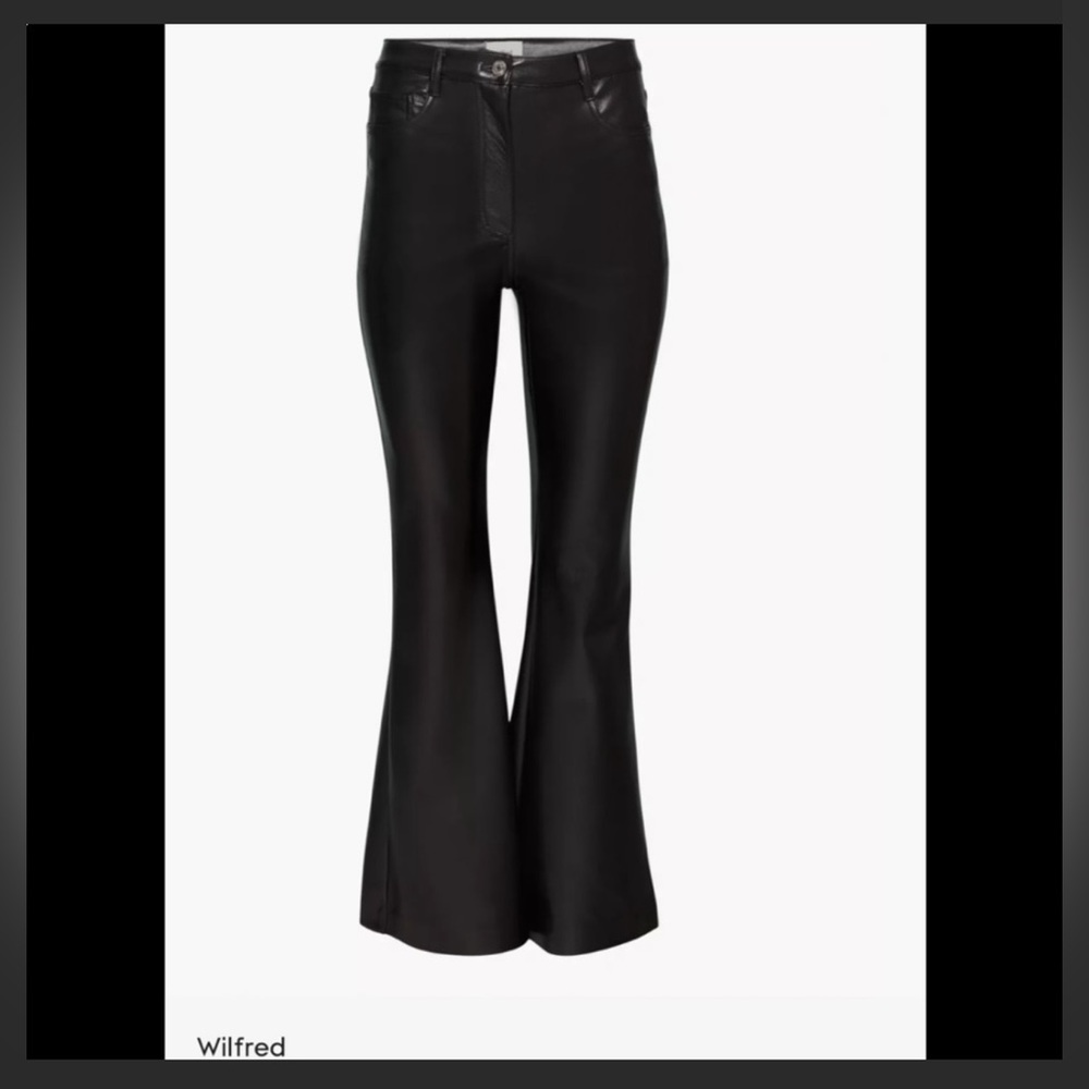 Aritzia Melina NWT Flare Vegan Leather Pants. Size 8 - Picture 2 of 2
